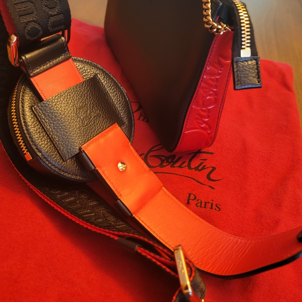 Christian Louboutin Black and Red Crossbody Bag